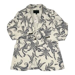 NWT‎ Banana Republic Blazer Women's 4 Blue Floral Print Career Business Jacket